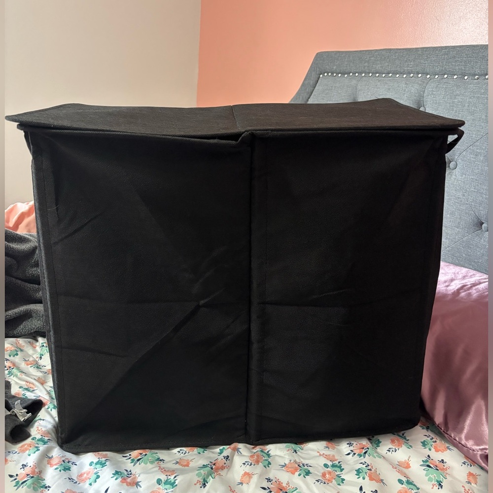 Large Black Fabric Laundry Bin